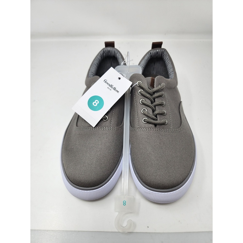Goodfellow & Co Mens Low Top Lace Up Sneakers Gray Canvas Casual Size 8